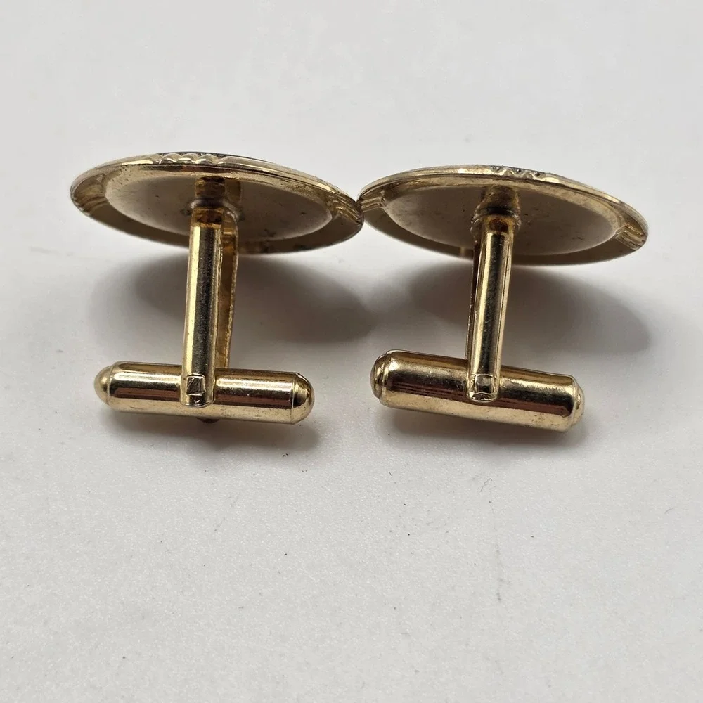 1964 Silver Dime Cufflinks Mens Gold Tone Roosevelt Coin Vintage Gift
